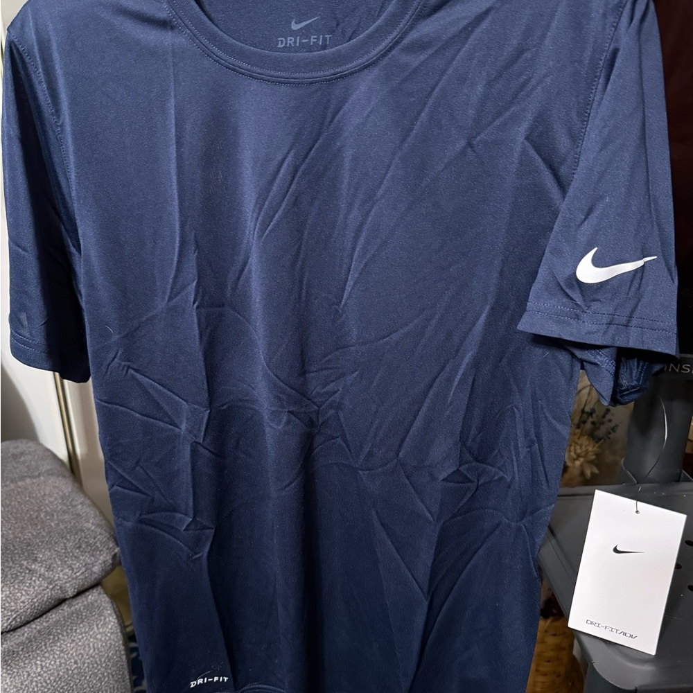 Nike Men's 2 XLG Dark Blue Dri-FIT Tee